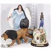 Image 1 : LOT OF 3 STATUES WITH WOODEN LION