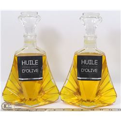 2 LARGE EXTRA VIRGIN OIL BOTTLES