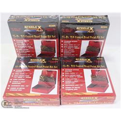 LOT OF FOUR-25PC TIN COATED BRAD POINT BIT SETS