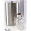Image 1 : EXTRA LARGE ENGRAVE ABLE FLASK AND SKULL BOTTLE