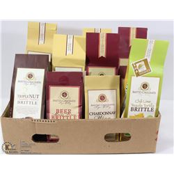 LARGE TRAY OF "BRITTLE" INCL. BEER, CHARDONNAY,