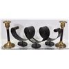 Image 1 : SET OF 2 MATCHING CANDLEHOLDERS AND 1 LARGE