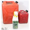 Image 1 : LOT OF 2 JERRY CANS AND 3 BOTTLES OF PLANT/ GRASS
