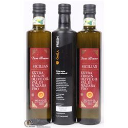 LOT OF 3 VIRGIN OLIVE OILS INCL SICILIAN AND GAEA