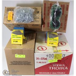 LOT OF RESPIRATOR CARBON FILTERS, PAPER CLAMPS