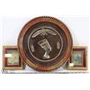 Image 1 : 3 DECORATIVE WALL PIECES INCL WOOD EGYPTIAN STYLE