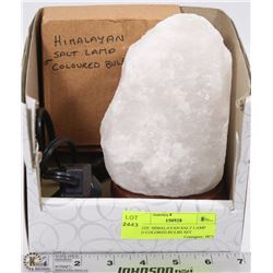 WHITE  HIMALAYAN SALT LAMP AND COLORED BULBS SET