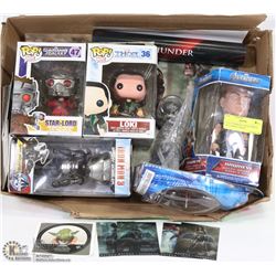 FLAT OF MARVEL COLLECTIBLES INCL BOBBLE HEADS