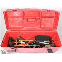 LARGE PLASTIC TOOLBOX WITH CONTENTS
