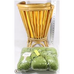 WOOL STORAGE BASKET 17H W/ LARGE BAG