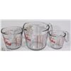Image 1 : 3 PC ANCHOR HOCKING FIRE KING GLASS MEASURING CUP