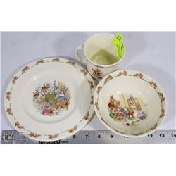 ESTATE ROYAL DOULTON BUNNYKINS 3 PIECE CHILDREN'S
