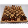 Image 1 : ANTIQUE HAND CARVED WOOD CHESS SET WITH HAND