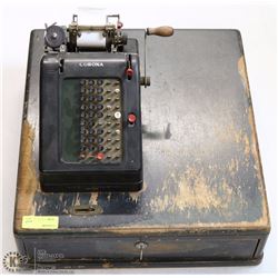 VINTAGE CORONA CASH REGISTER WITH KEY