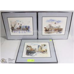 LOT OF 3 CALGARY FRAMED PRINTS