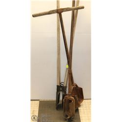LOT OF 3 VINTAGE POST HOLE DIGGERS AND MORE