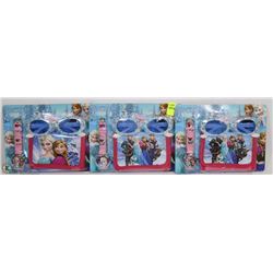 THREE SETS OF DISNEY FROZEN WATCH, WALLET, AND