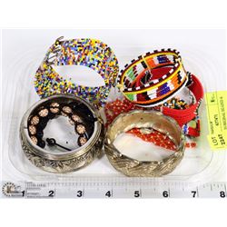 FLAT OF ABORIGINAL BEADED & FASHION JEWELRY