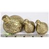Image 1 : VINTAGE SET OF THREE SOLID BRASS QUAIL /GROUSE