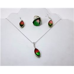 #10 -  SUITE OF BI-COLORED TOURMALINE JEWELRY