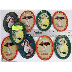 LOT OF 9 VINTAGE 1970'S COCA COLA  TRAYS