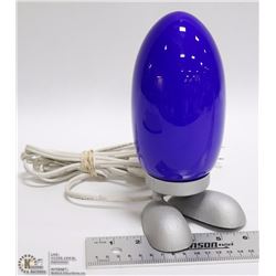 BLUE EGG SHAPED TABLE LAMP