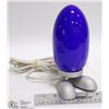 Image 1 : BLUE EGG SHAPED TABLE LAMP