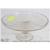 Image 1 : ESTATE ETCHED GLASS CAKE STAND 10"W X 5"H