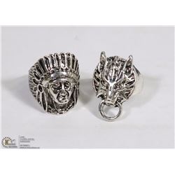 LOT OF TWO MENS FASHION RINGS