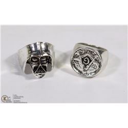 LOT OF TWO BIKER RINGS