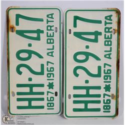 LOT OF 2 1867-1967 ALBERTA LICENSE PLATES