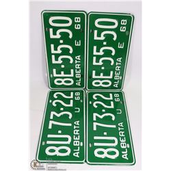 LOT OF 4 ALBERTA 68 LICENSE PLATES