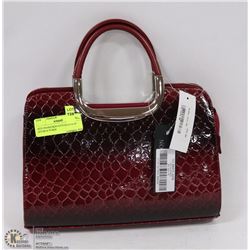 RED SNAKESKIN STYLECLUTCH DOUBLE PURSE