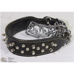 HEAVY DUTY LEATHER 21” DOG COLLAR