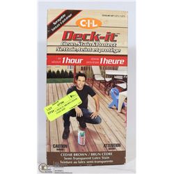 NEW C-I-L DECK IT, BROWN CEDAR - CLEAN, STAIN AND