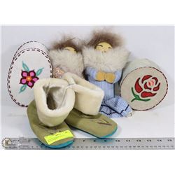 LOT OF GENUINE LEATHER TRINKET BOXES WITH BEAD