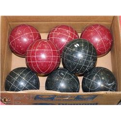 SET OF 8 LAWN BOWLING BALLS