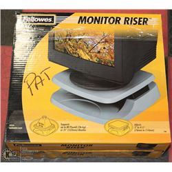 2 FELLOWES MONITOR RISERS NEW IN BOX