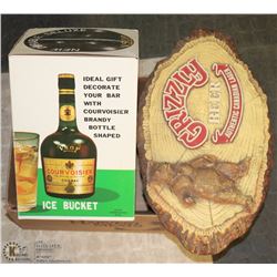 VINTAGE 1980'S ICE BUCKET, COURVOISIER