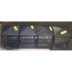 SET OF 4 LARGE WROUGHT IRON CANDLE HOLDERS