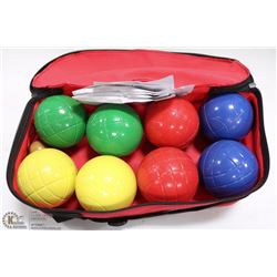 SET OF NEW HALEX BOCCE BALLS IN CASE