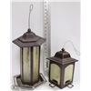 Image 1 : PAIR OF METAL AND PLASTIC HANGING BIRD FEEDERS