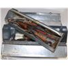Image 1 : ESTATE VINTAGE TIN TOOL BOX FULL OF ASSORTED TOOLS