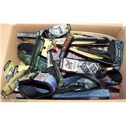 LOT OF NEW BELTS, DOG COLLAR'S, WATCH STRAPS,