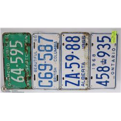LOT OF FOUR 1960'S LICENSE PLATES FROM VARIOUS