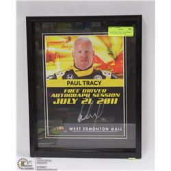 SIGNED PAUL TRACY PICTURE W/ COA, FRAMED & MATTED