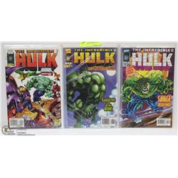LOT OF 3 THE INCREDIBLE HULK COMIC BOOKS