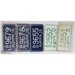 FLAT W/ 5 VINTAGE MOTORCYCLE LICENSE PLATES