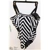 Image 1 : LADIES 1 PC STRIPPED BATHING SUIT SIZE 16