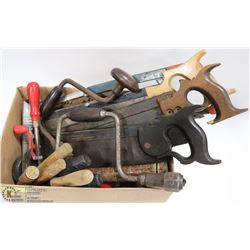 BOX OF VINTAGE & ANTIQUE TOOLS